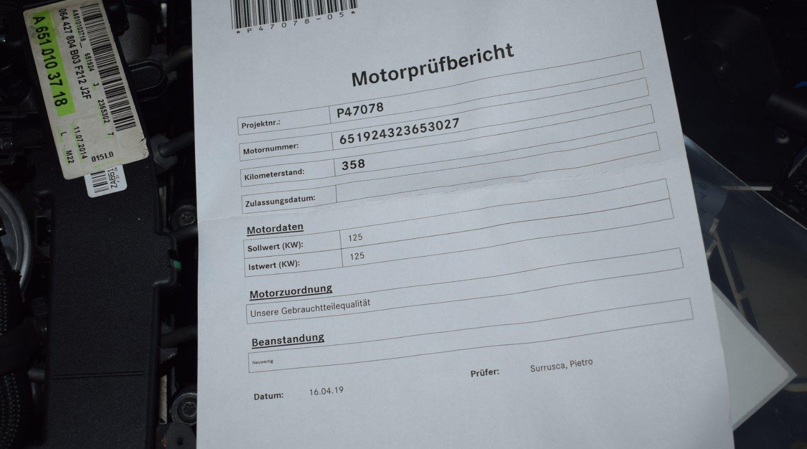 Mercedes E-Class W212 Complete Diesel Engine - Image 2