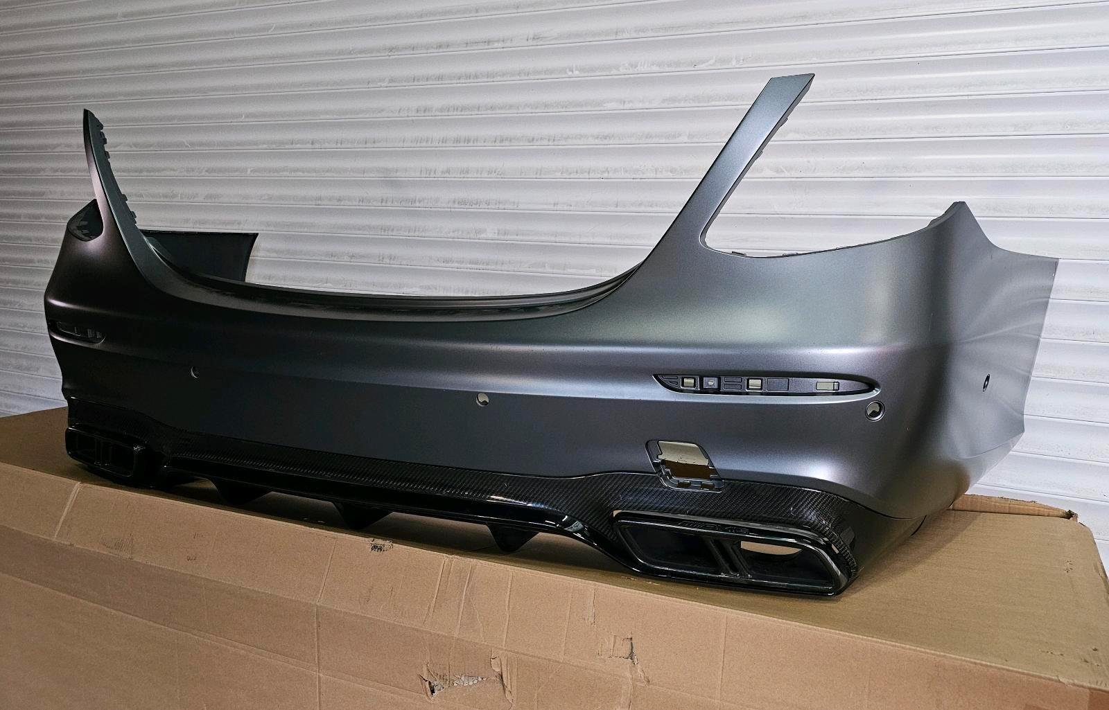 Mercedes E63 AMG Rear Bumper – W213 Sedan – Carbon Diffuser & Exhaust Trims – OEM - Image 5