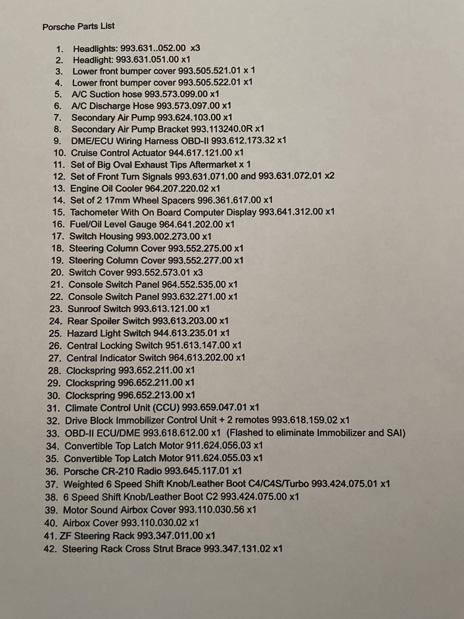 Porsche 911 Parts Collection - Image 5