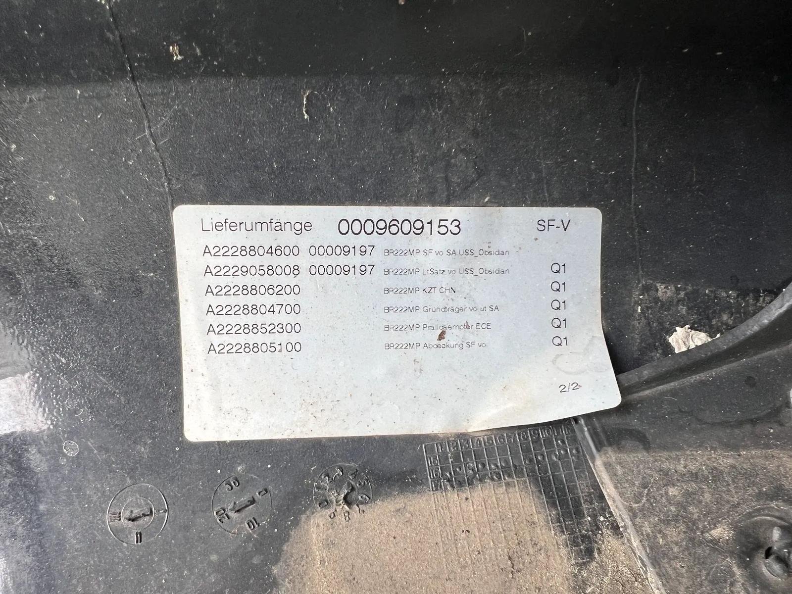 Mercedes-Benz S-Class W222 Front Bumper Black Metallic 9197 - Image 5