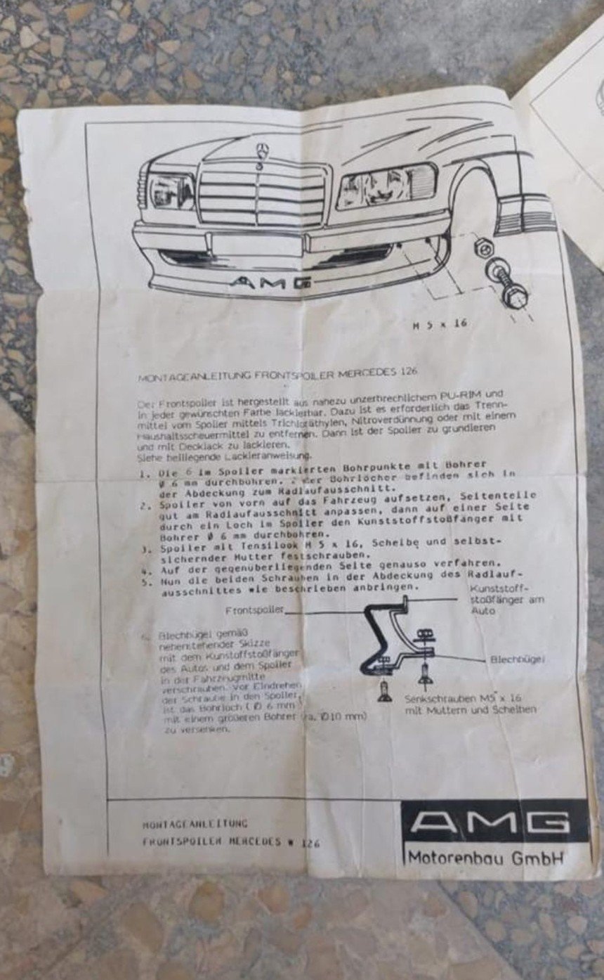 W126 AMG Front Lip Spoiler - Image 5