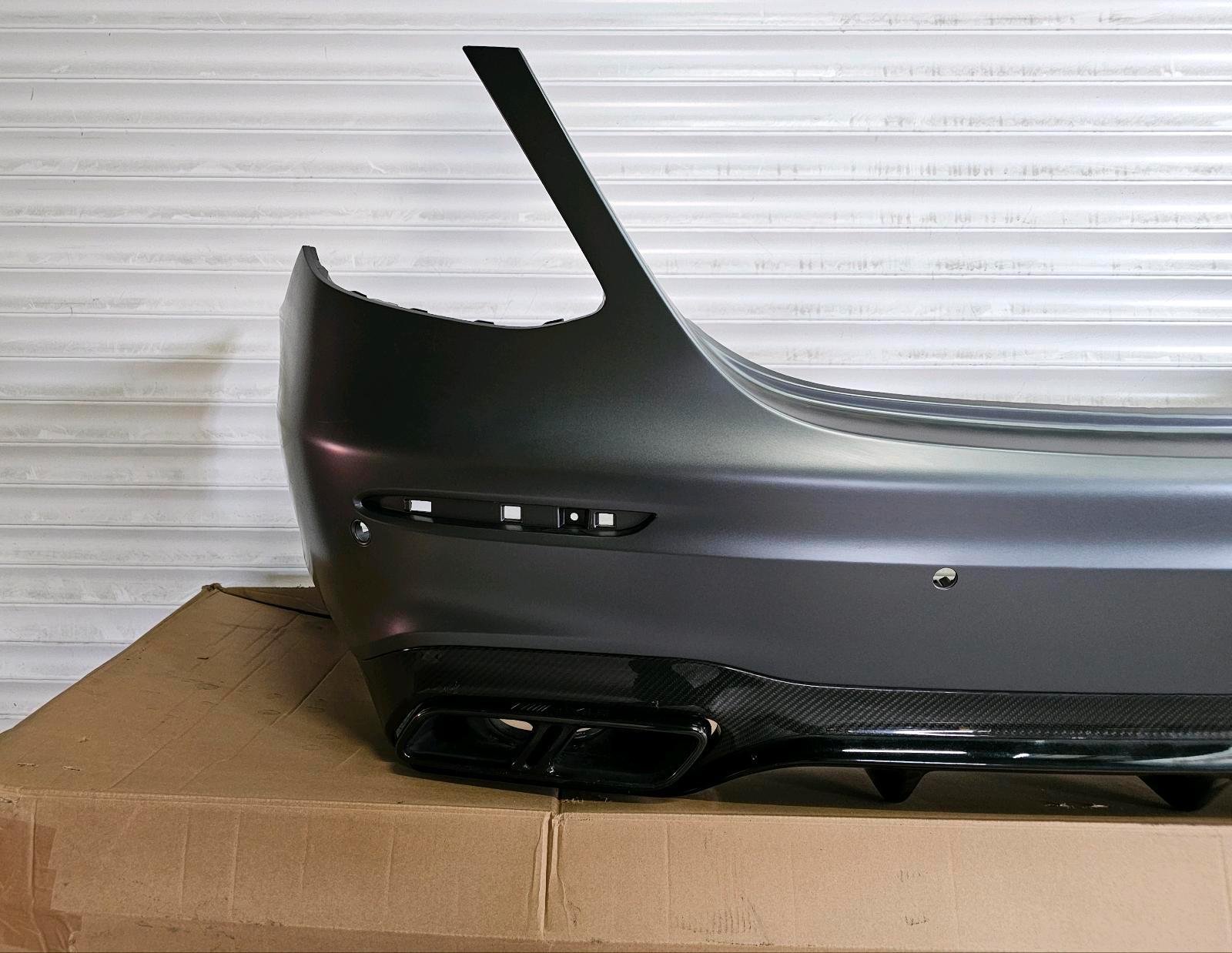 Mercedes E63 AMG Rear Bumper – W213 Sedan – Carbon Diffuser & Exhaust Trims – OEM - Image 8