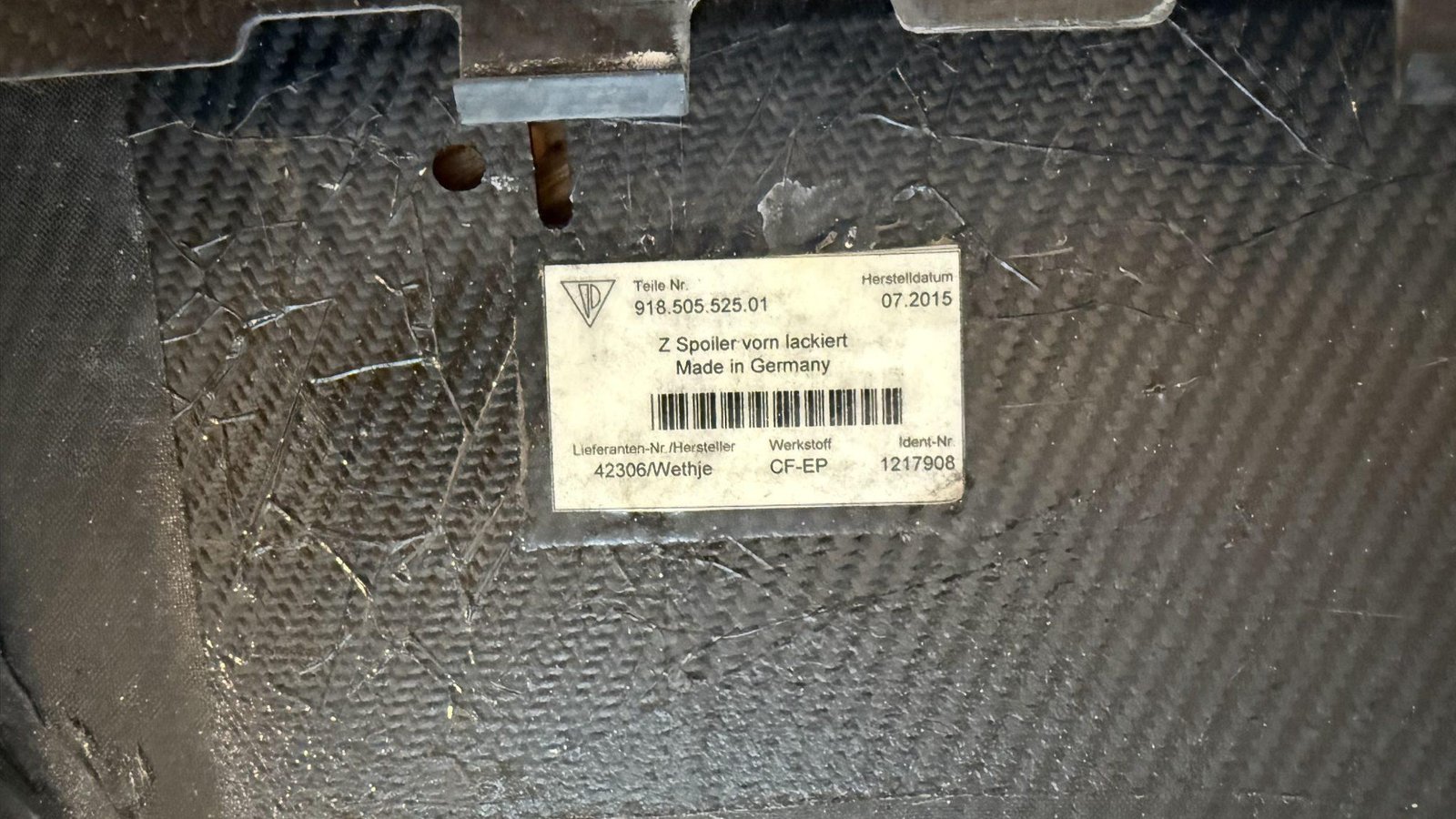 Porsche 918 Spyder Carbon-Fiber Front Spoiler - Image 9