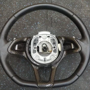 Carbon Fiber Black Leather Steering Wheel OEM McLaren 650S
